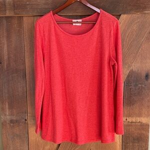 Chic Orange Long Sleeve Women's Top
